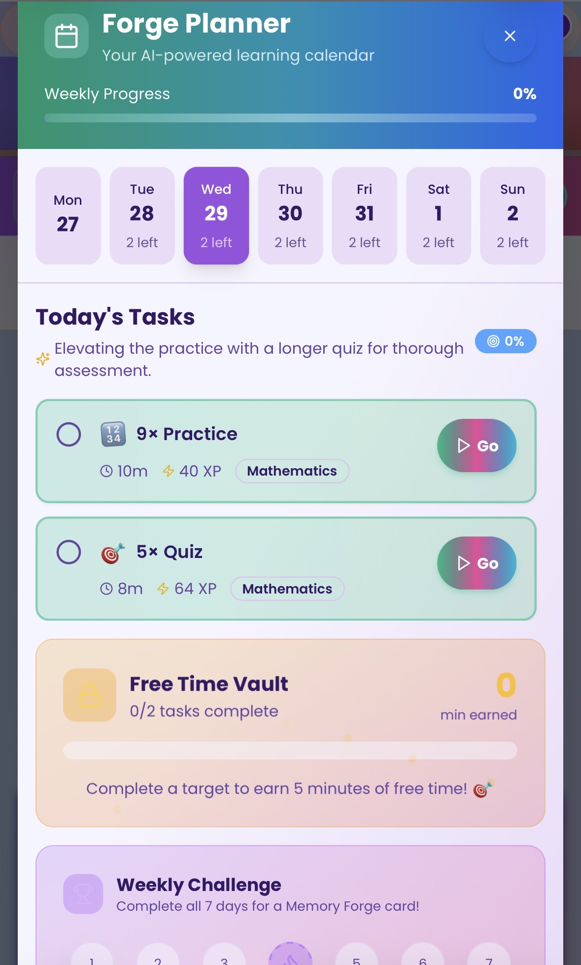 AI Forge Planner — Knowledge Forge app screen