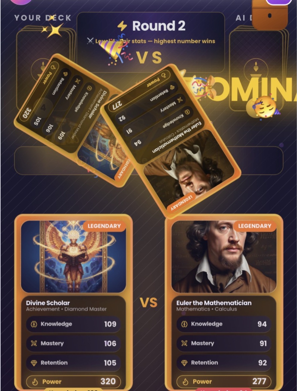 Memory Forge Card Battles — Knowledge Forge app screen