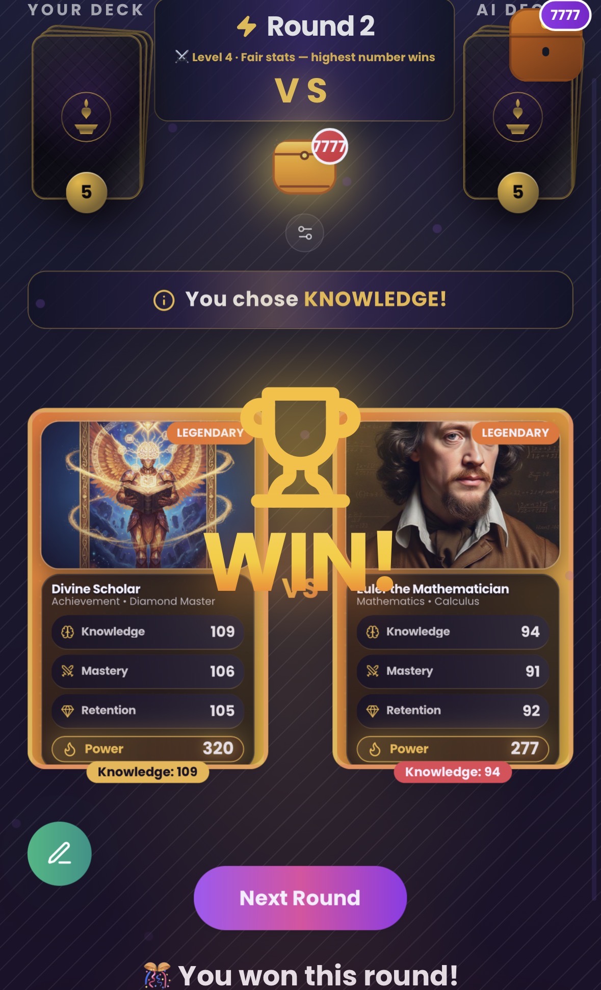 Battle Arena — Knowledge Forge app screen