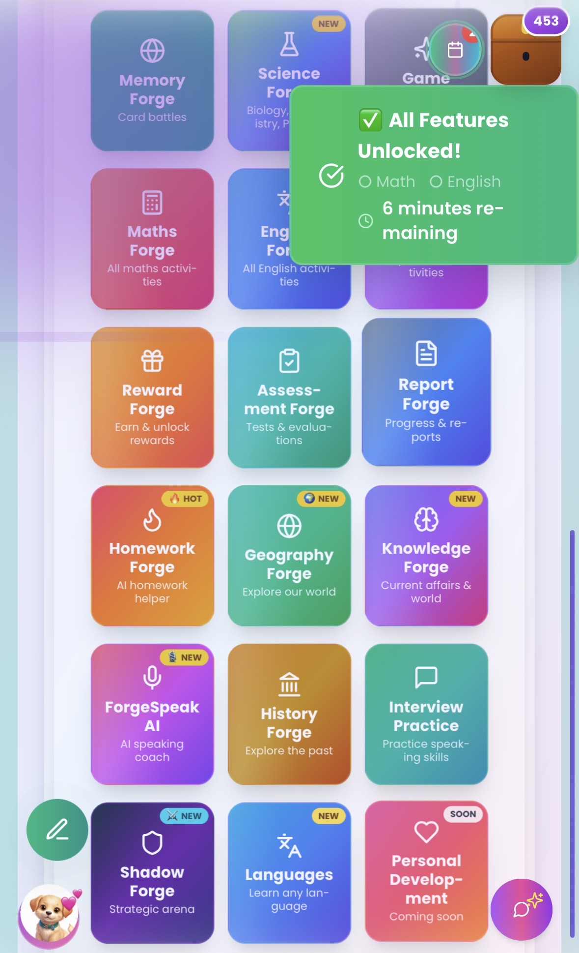 Learning Academy — Knowledge Forge app screen