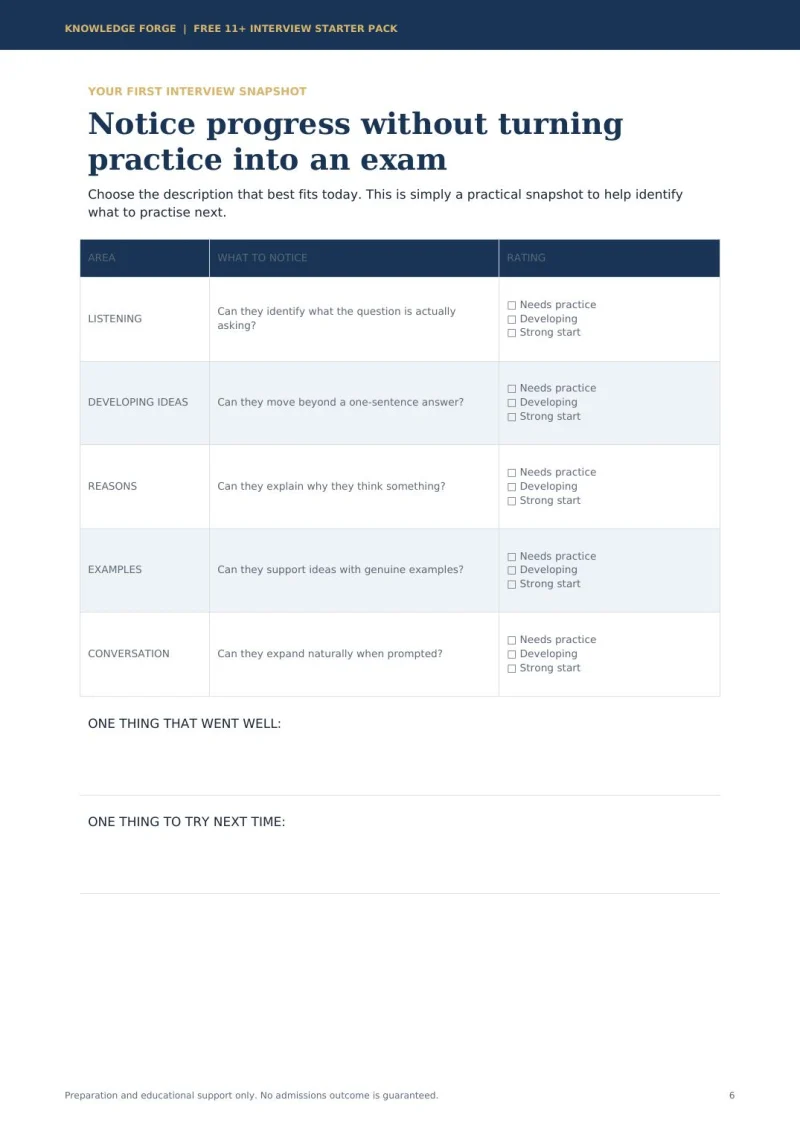 Free starter pack parent scorecard